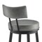 Armen Living Dalza Swivel Counter Stool in Black Finish with Gray Faux Leather 840254333543 - alternate 4